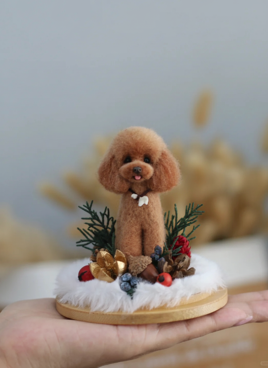 3D Pet Christmas Gift – Wool Felt Sculpture