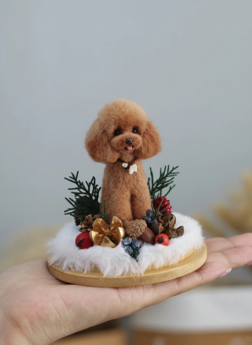 3D Pet Christmas Gift – Wool Felt Sculpture